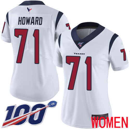 Houston Texans Limited White Women Tytus Howard Road Jersey NFL Football #71 100th Season Vapor Untouchable